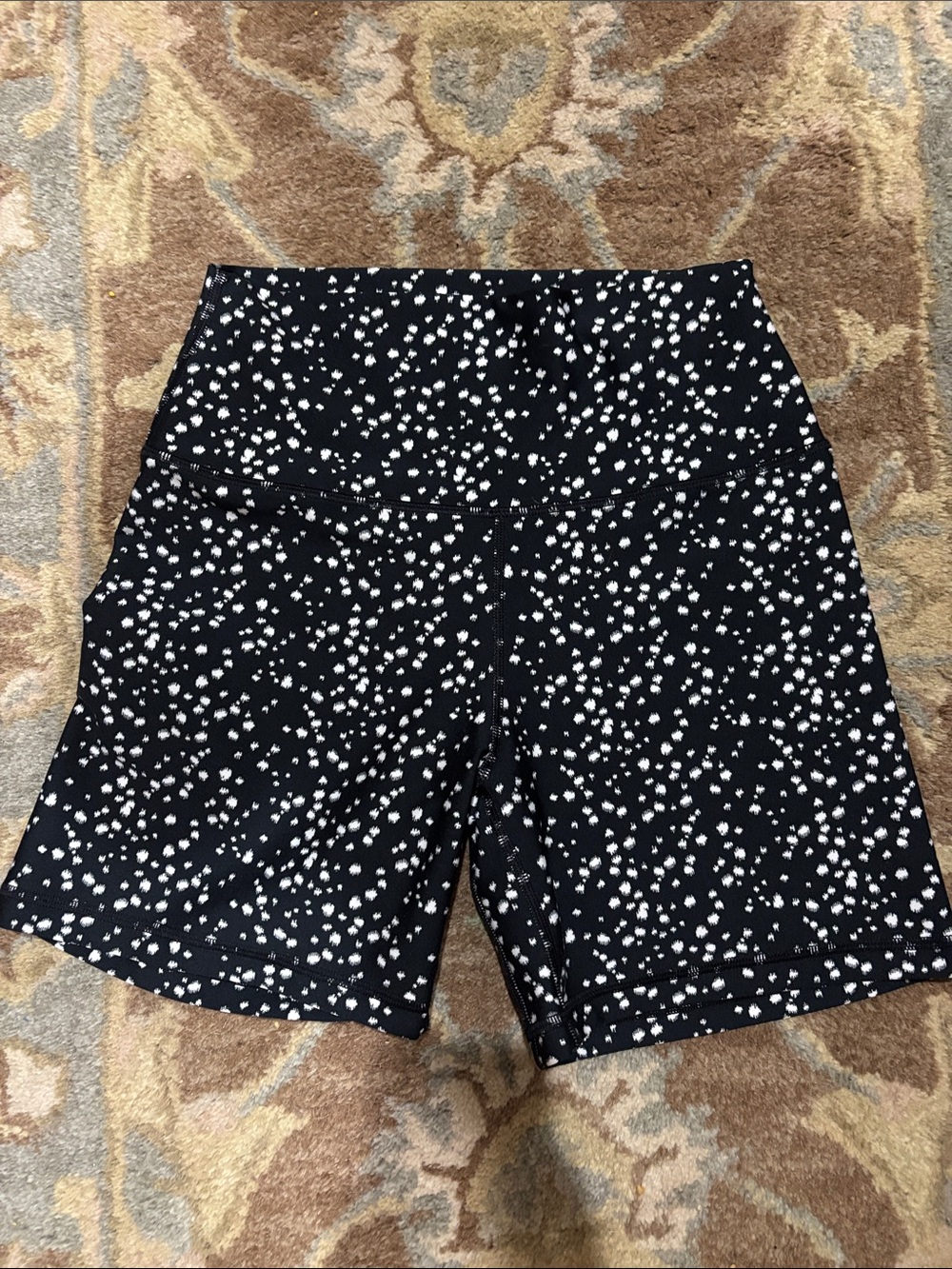 Ryderwear Black with White Speckle High-Waist Athletic Shorts Small